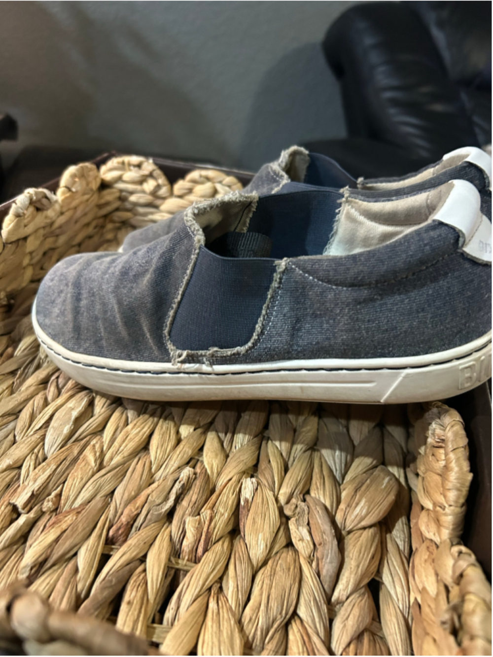 Women's Birkenstock Slip-On Flats Size 37 Blue and White - Picture 3 of 6